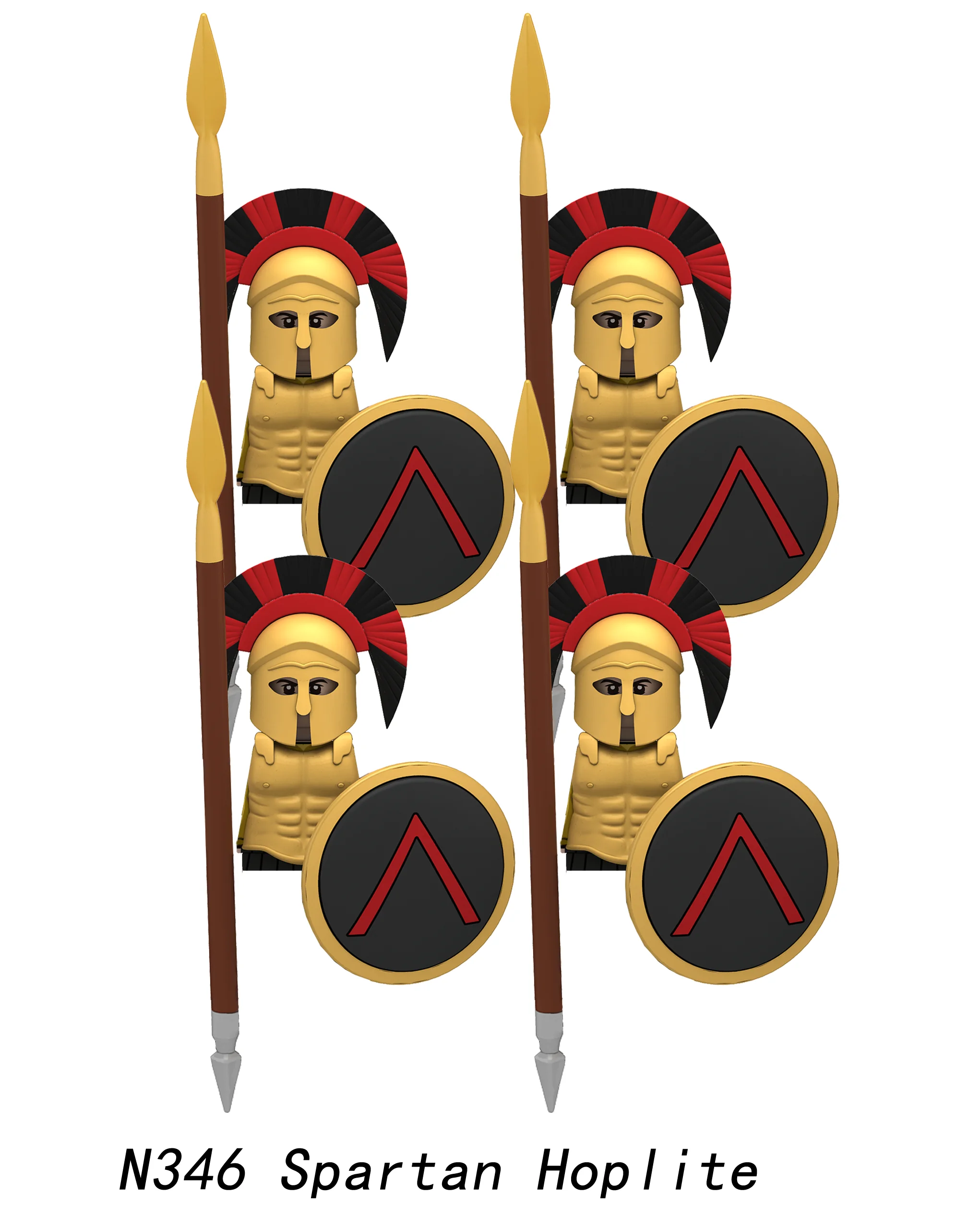 MOC Römische Soldatenfiguren Bausteine Spartaner Hopliten Athener Armee Speer Bogen Waffen Schilder Schwert Rüstung Weste Bausteine Spielzeug