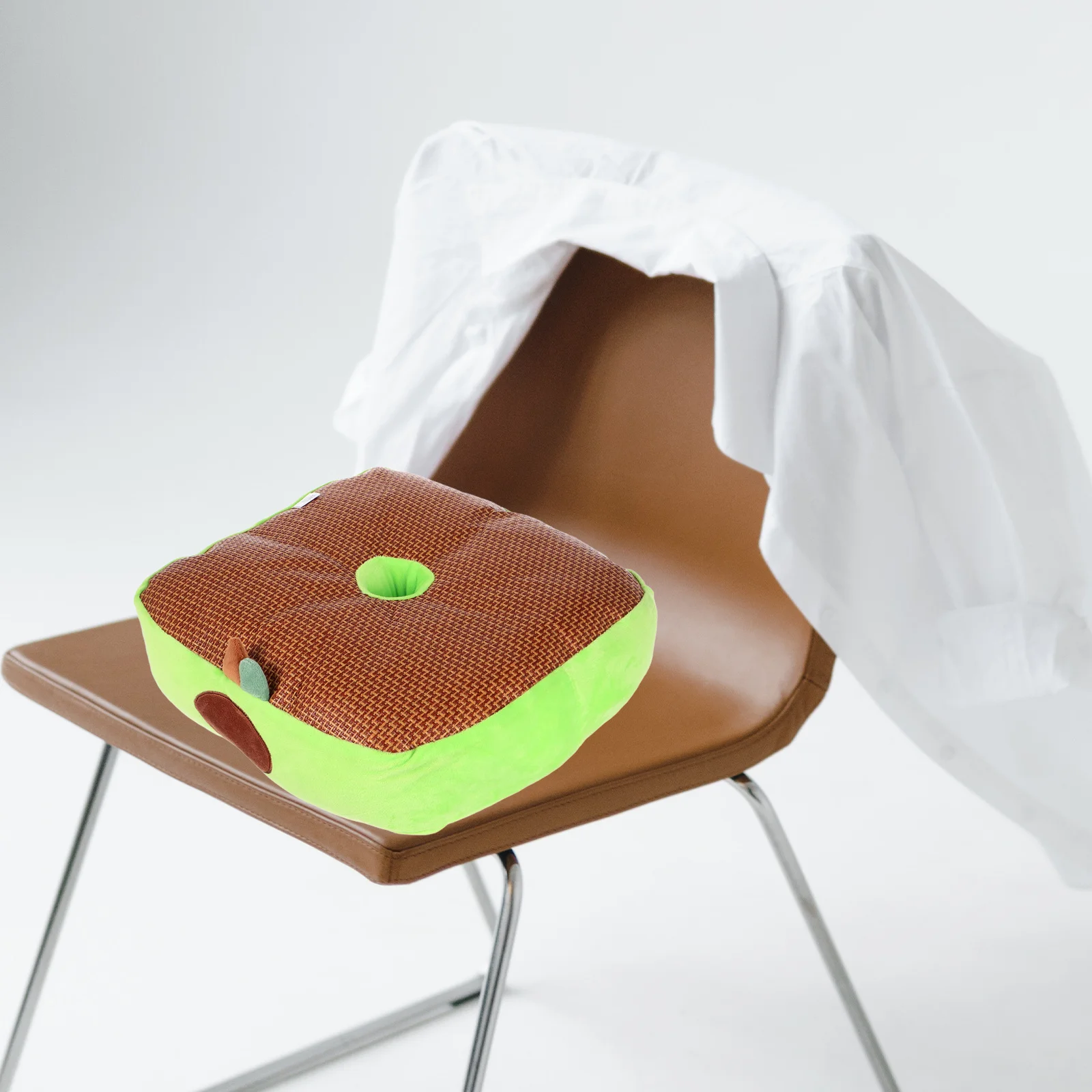 

Summer Height Boost Round Seat Cushion Breathable Cooling Pad For Car Office Chair Kids Room Avocado Shaped Donut Pillow