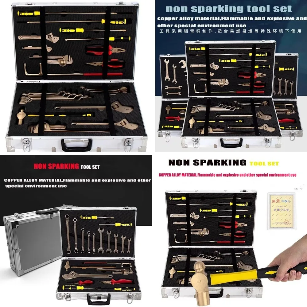 Industrial Explosion-Proof Forged Copper Adjustable Wrench, Aluminum Bronze Screwdriver Non-Sparking Tool Kit