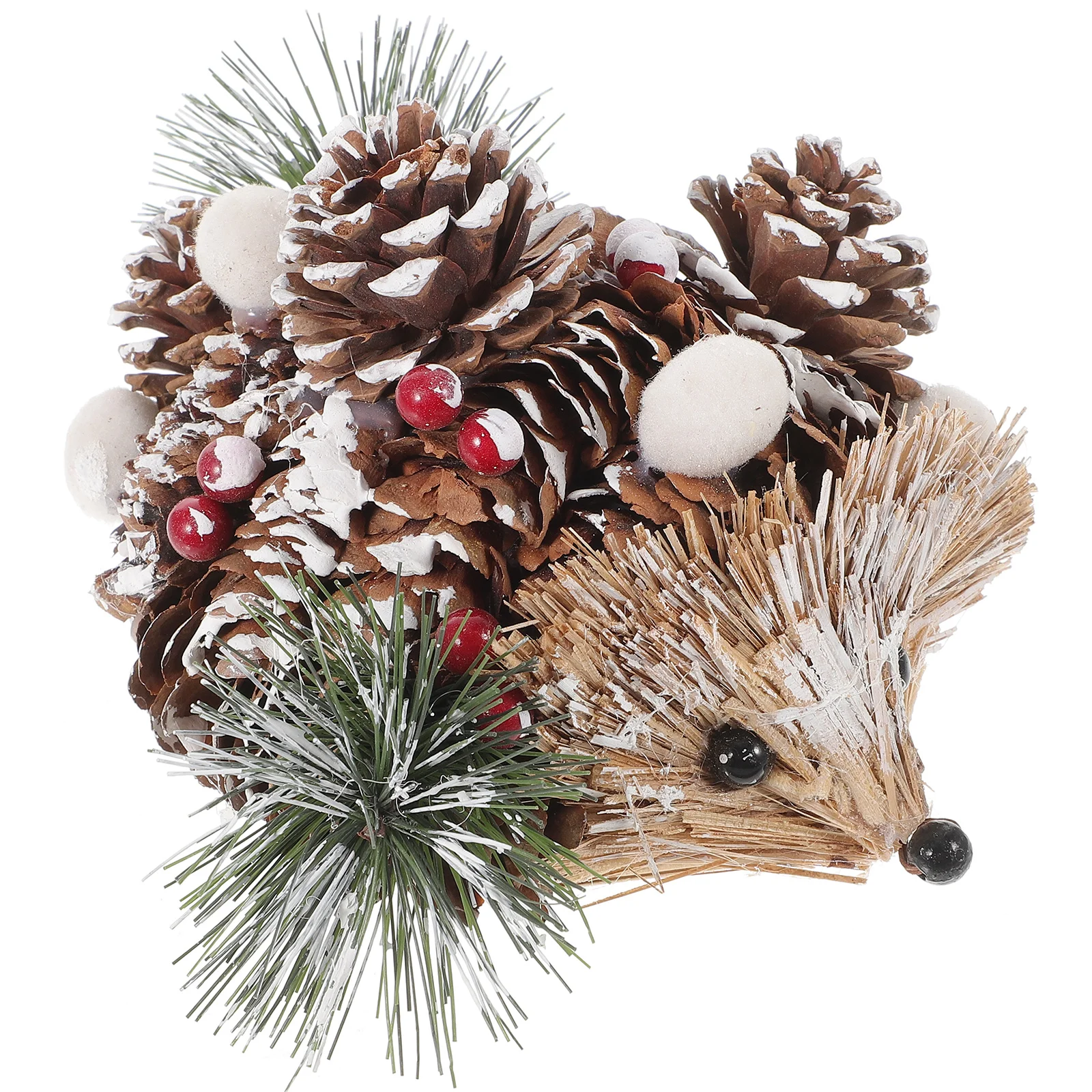 Straw Bird Hedgehog Ornaments Pinecone Figurine Craft Adornment Berry Decor Handmade Artware Gift Crafts