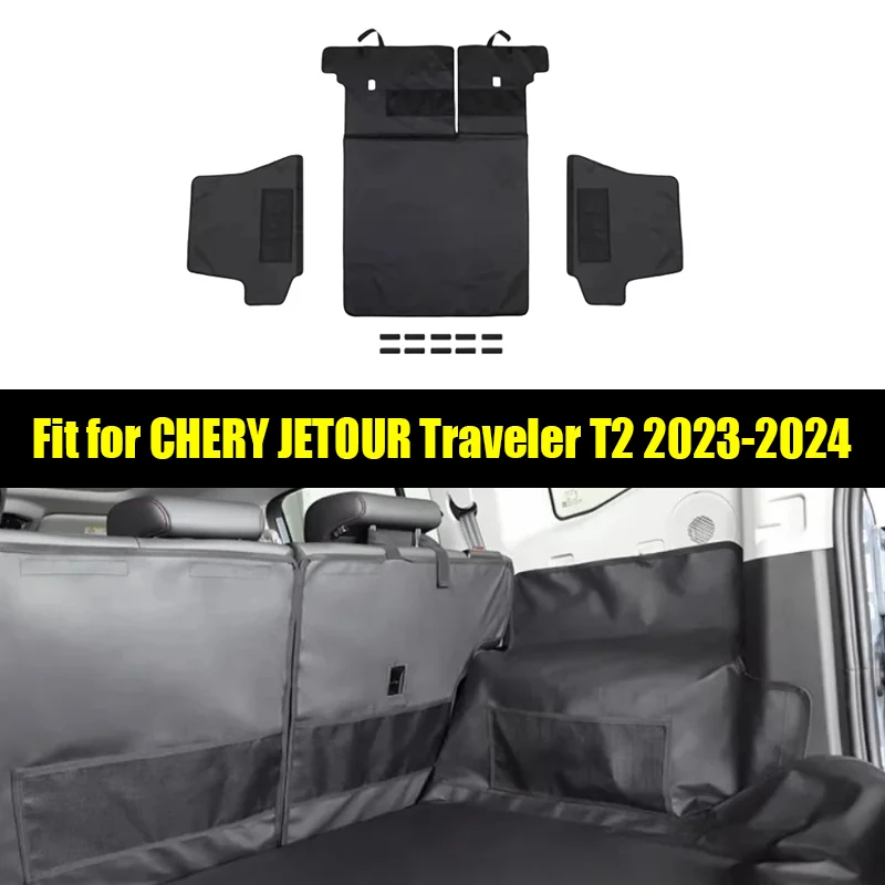 Car Trunk Mat Suitable for CHERY Jetour Traveller T2 2023 2024 Fully Enclosed Trunk Mat Pet Car Mat Car Interior Accessories