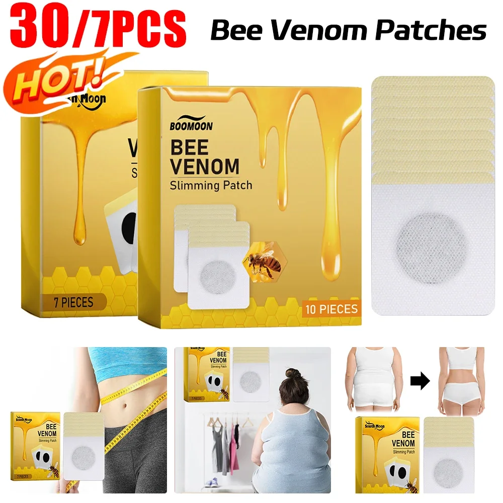 7/30Pcs Bee Venom Patches Fast Burning Fat Honeybee Venom Drainage Patches Improve Stomach Belly Slimming Patch for Women Men