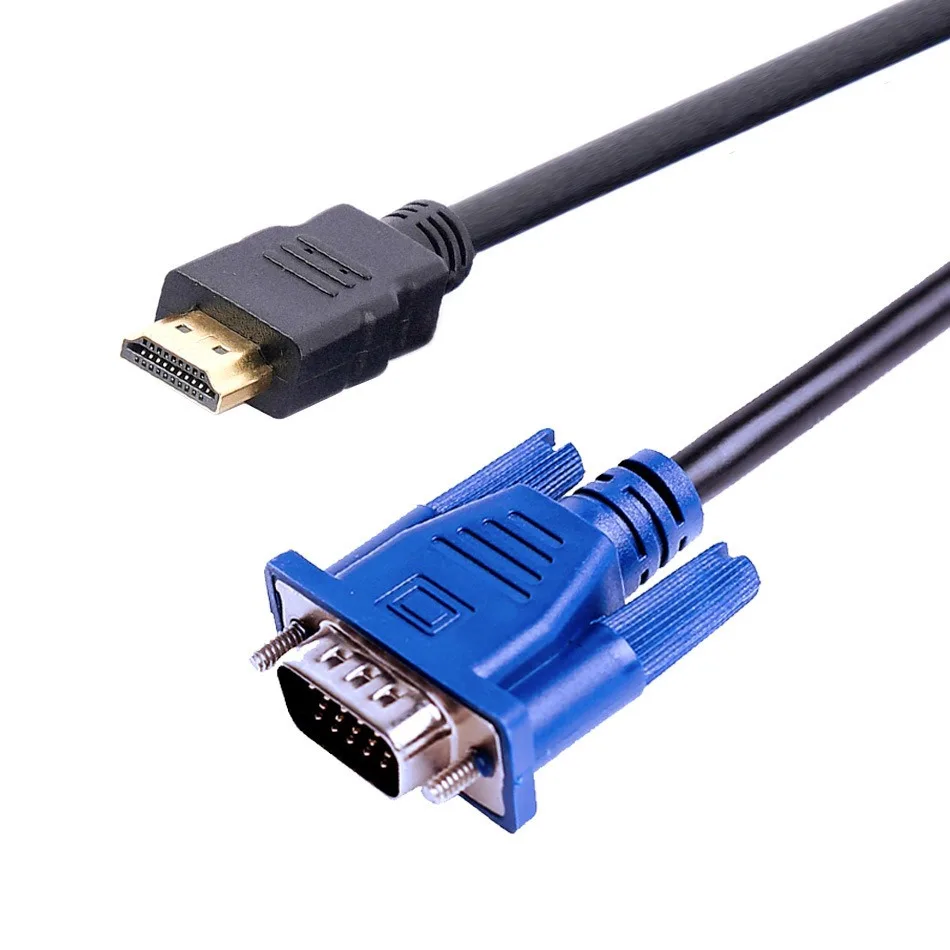 HDMI to VGA Cable HDMI‑VGA High Definition Video Converter Cord 1080P Male to Male Adapter Cable for PC Laptop Monitor Projector