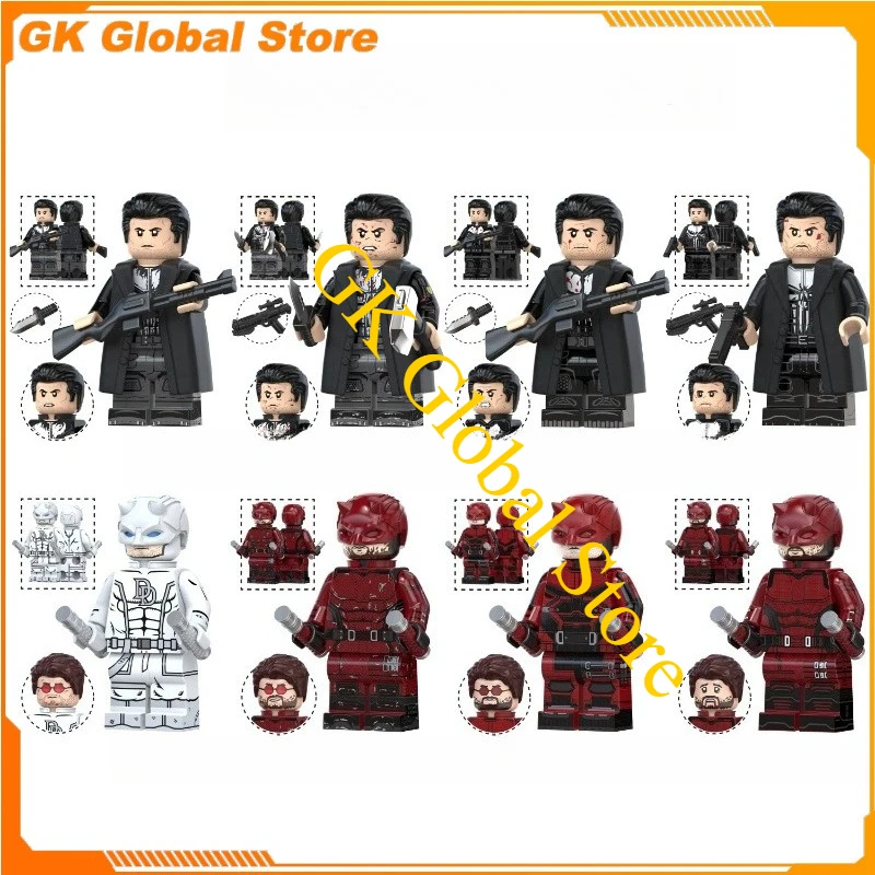 

Superhero 5cm Movie Figure Daredevil Perimeter PVC Model Assembling Building Blocks Desktop Decoration Ornaments Gift Puzzle Toy