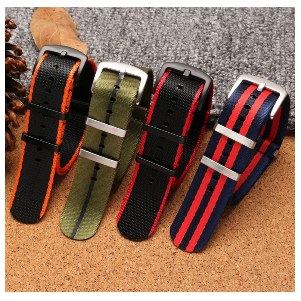 Premium Nylon Strap 20mm 22mm Universal Sport Waterproof Military Seatbelt Band Bracelet for Seiko Rolex Omega Watch Accessories