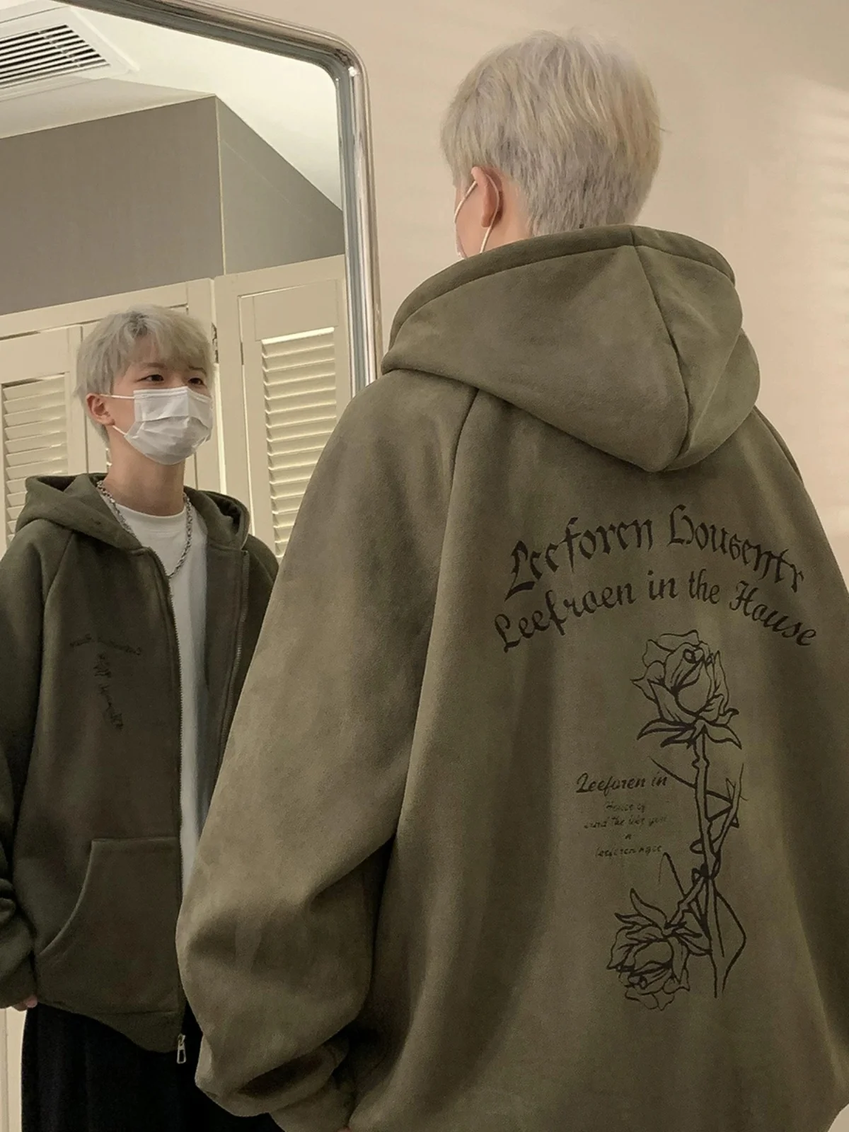 

American Sle Heavyweight Suede Hoodie Rigid Retro Cleanfit Jaet Men's Loose Fit Hooded Sweatirt Autumn Season Cotton Po...