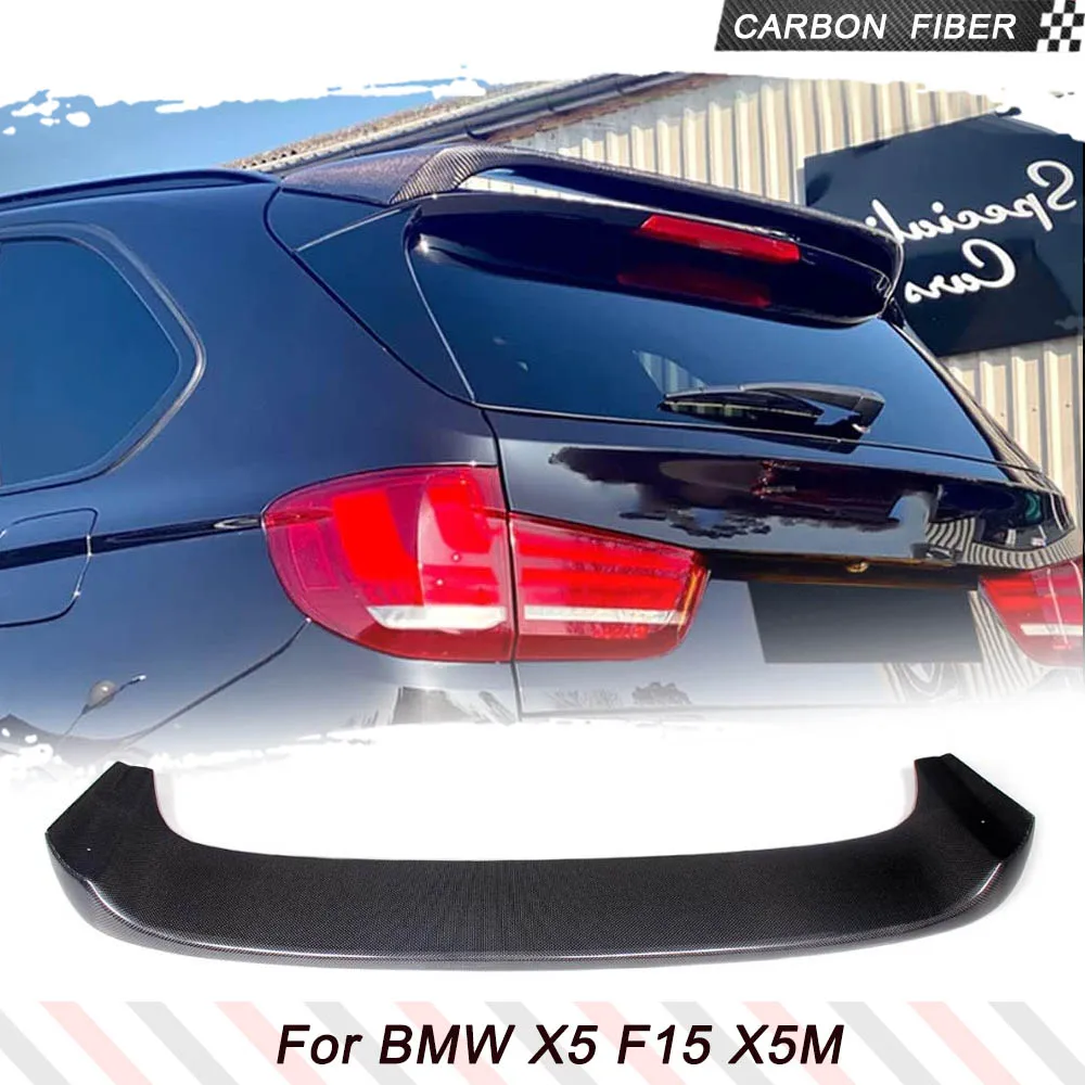 Carbon Fiber Car Roof Spoiler for BMW X5 F15 X5M 2014-2018 Roof Window Top Wing Lip Factory Outlet (Straight Line Carbon)