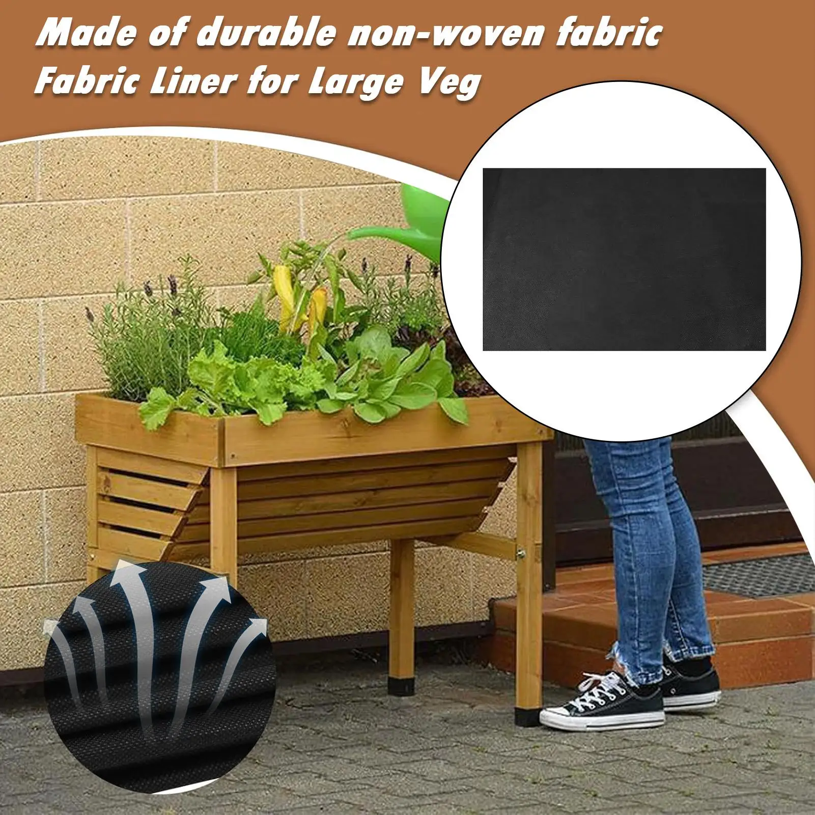 Landscaping Fabric Breathable Recyclable Waterproof Garden Bed Liner Prevent soil erosion Ground Cover Pot Planter Accessories