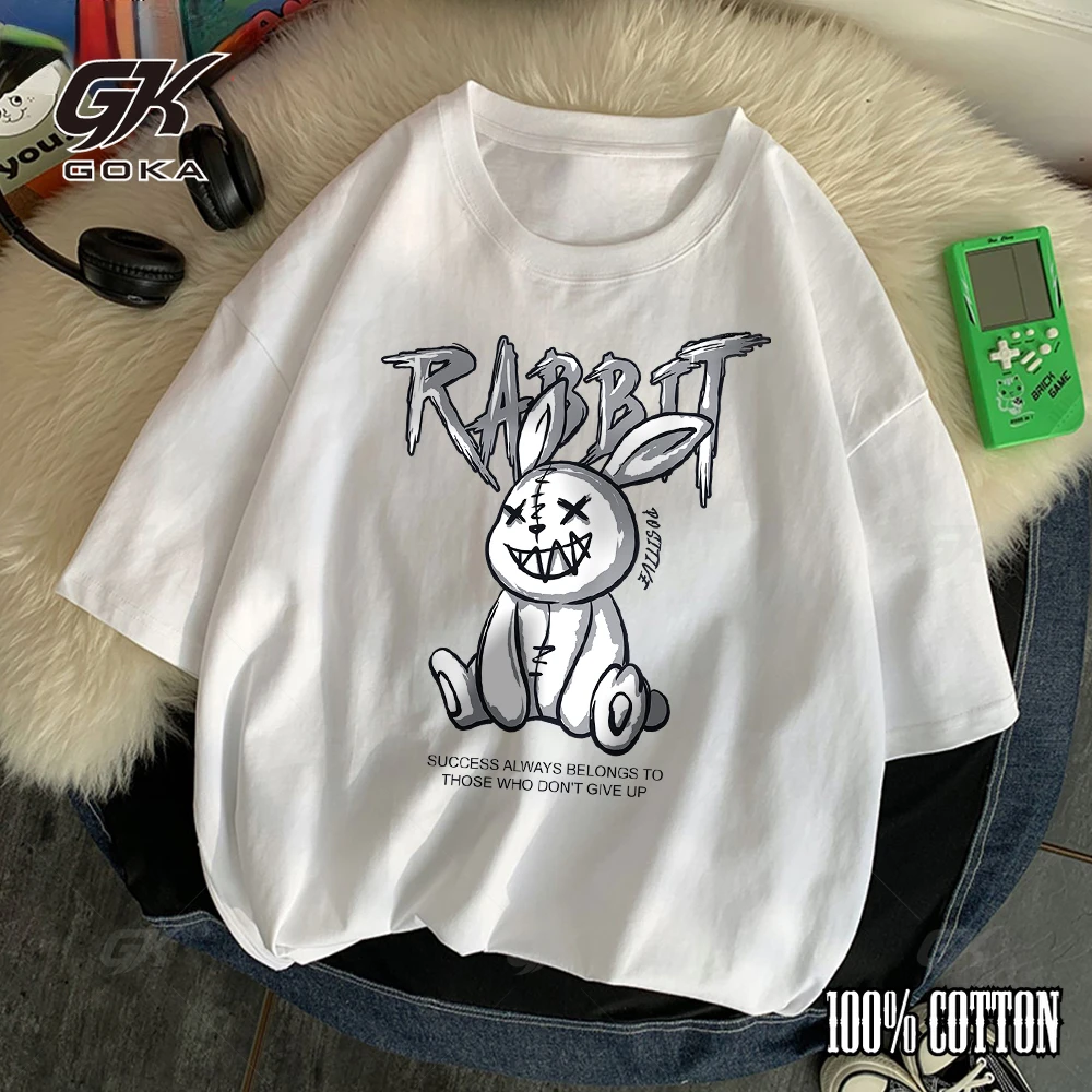 Exciting Quotes From Cute Rabbit Graphic TShirs Classical Tees Oversized Tops Unisex Women's Casual  Cotton 4XL Tshirts for Men