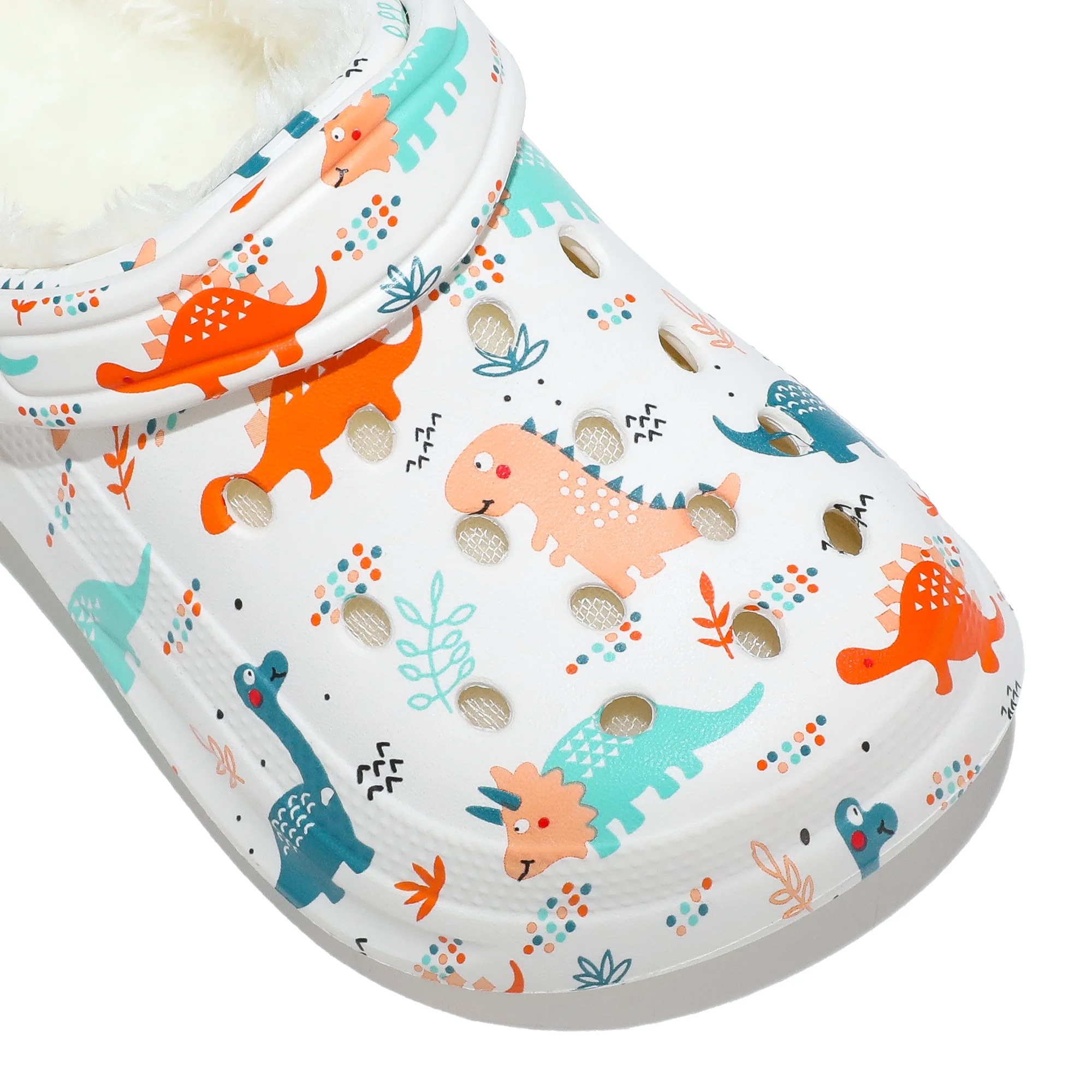 Kids Fur Lined Clogs and Mules, Lightweight Cotton Lined Garden Shoes, Winter Warm House Slippers for Boys Girls Toddler 168