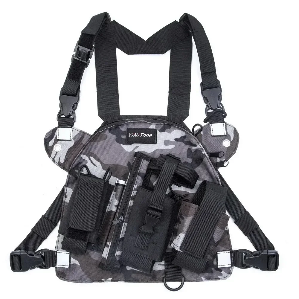 Radio Chest Harness Bag Pocket Pack Holster for Two Way Radio