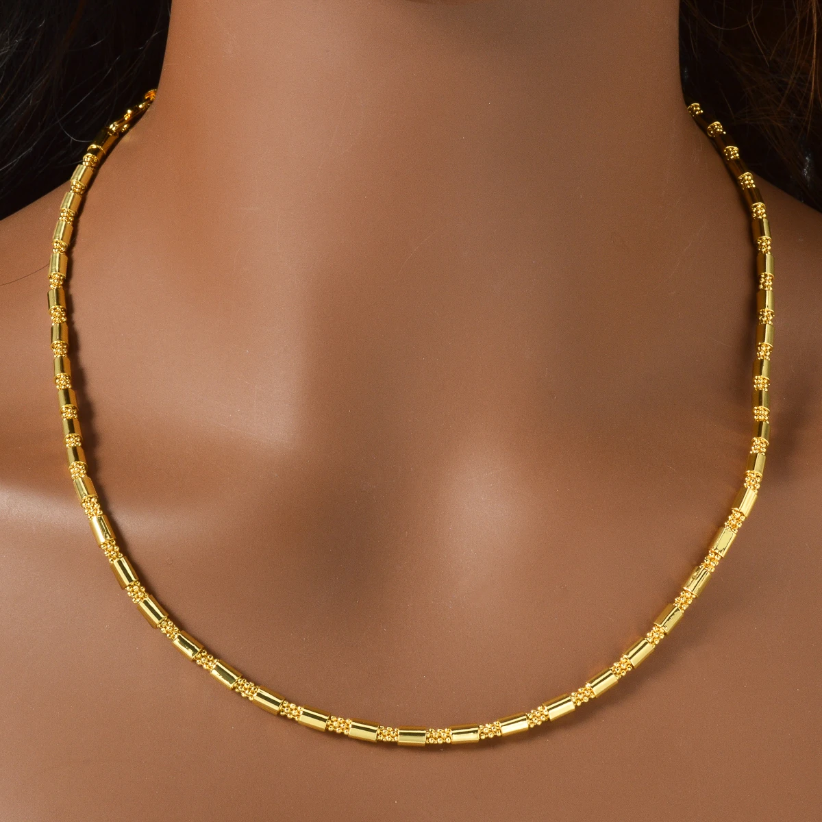18K Gold Plated Link Chain Necklace Dubai Luxury Stackable Choker Long Chain Unisex Daily Punk Jewelry Gift For Women Men