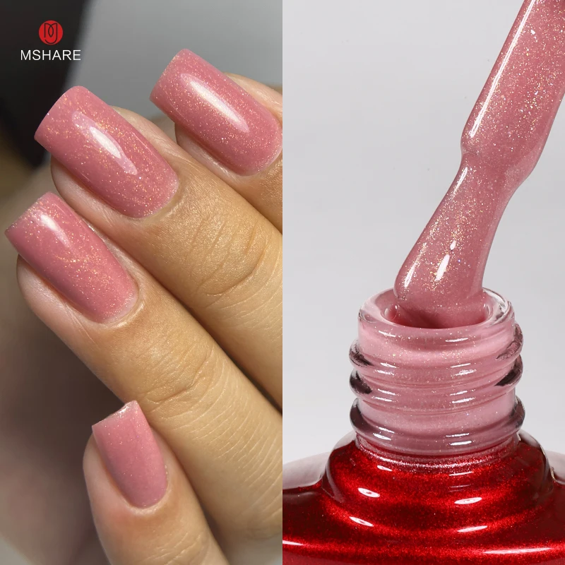 MSHARE Milchrosa Gummibasisgel Camouflage Color Coat Soak Off Nails Gels Lack Lack 10 ml UV-LED-Gel-Nagellack TPO-freies Gel