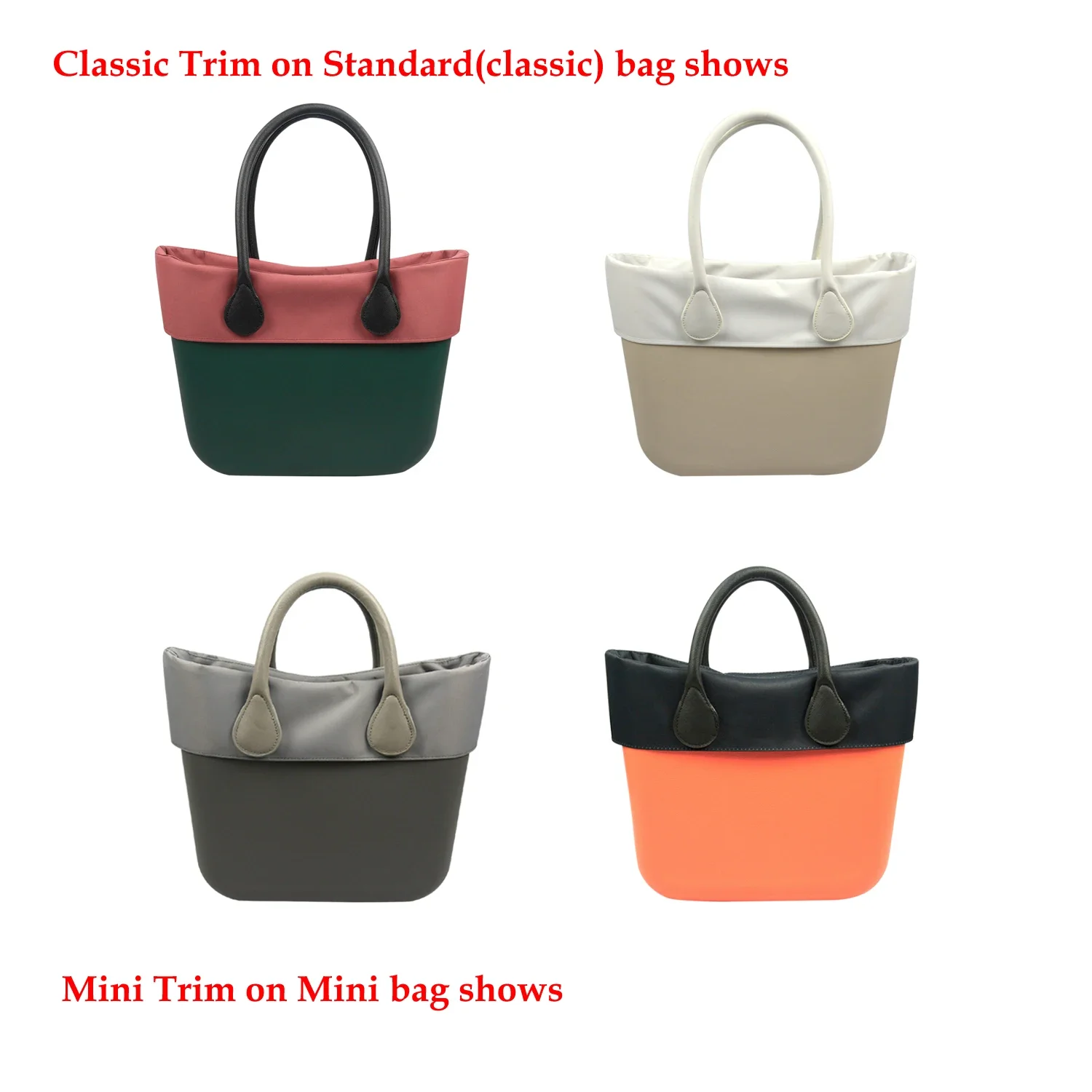 New Classic Standard Mini Solid color Microfiber Fabric Trim Decoration For Obag Handbag O Bag standard Classic Mini Bag