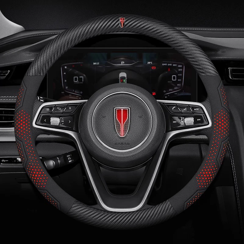

Hong Qi Red Flag H5 FAW HS3 HS5 HS7 H6 H7 H9 EH7 E-QM5 HS9 Carbon fiber Suede Leather Car Steering Wheel Cover Auto Accessories