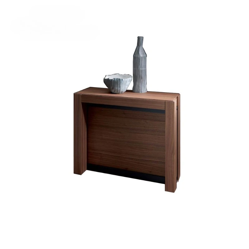 

Solid wood dining table retractable foldable rectangular 8-person simple small apartment invisible table and chair combination