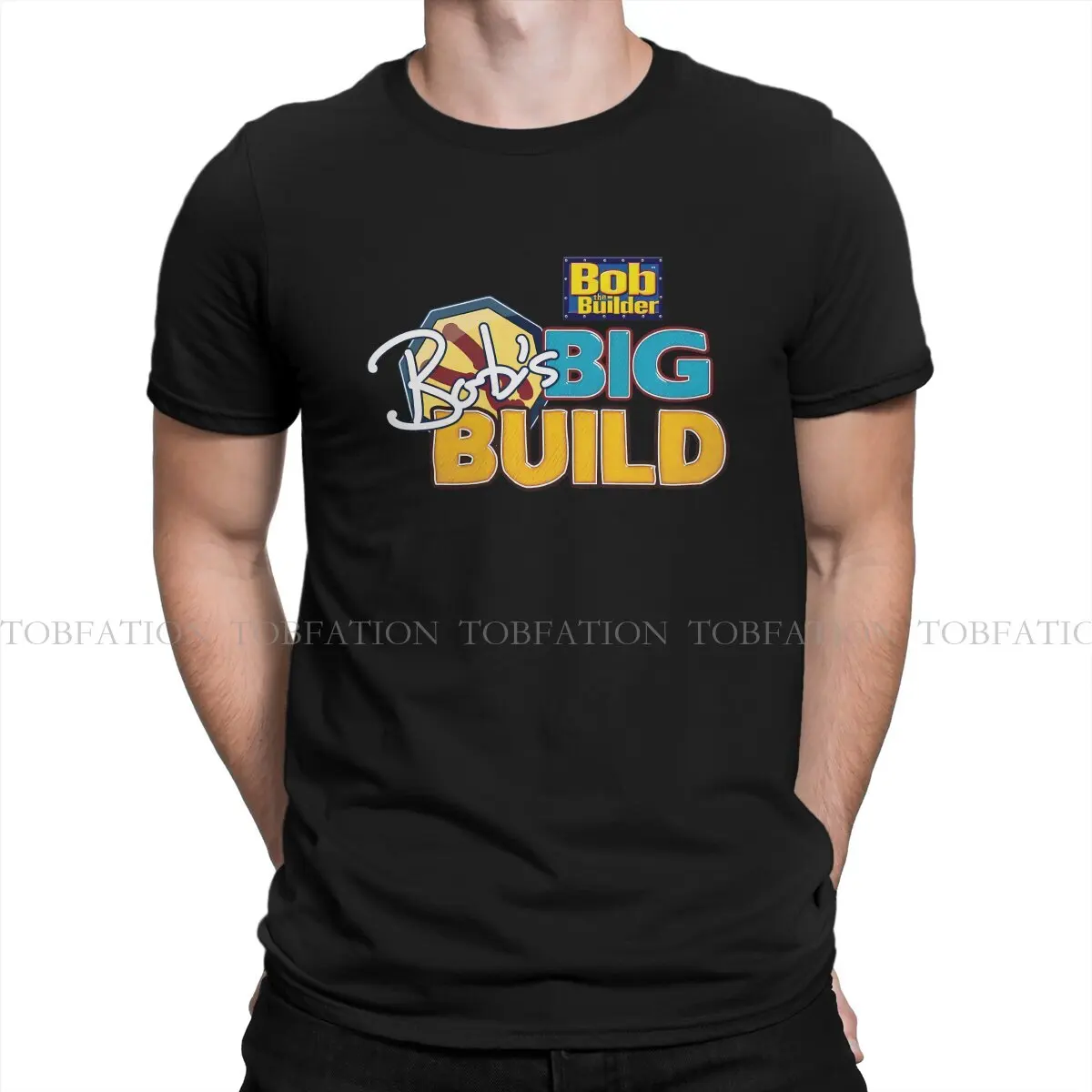 Bob The Builder Bob's Big Build T Shirt Harajuku Punk Tshirt Loose O-Neck  Men Clothing