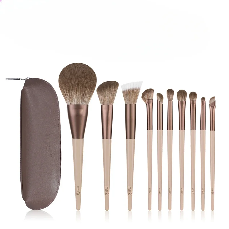 

10 Mocha Makeup Brush Set Full Set of Brushes Loose Powder Blush Nose Shadow Eyeshadow Brush