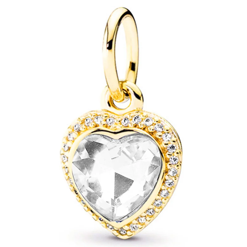 2025 جديد الذهب اللون تاج القلب لامعة خرز تميمة سوار قلادة للنساء DIY بها بنفسك مجوهرات اكسسوارات هدية دروبشيبينغ ﻿