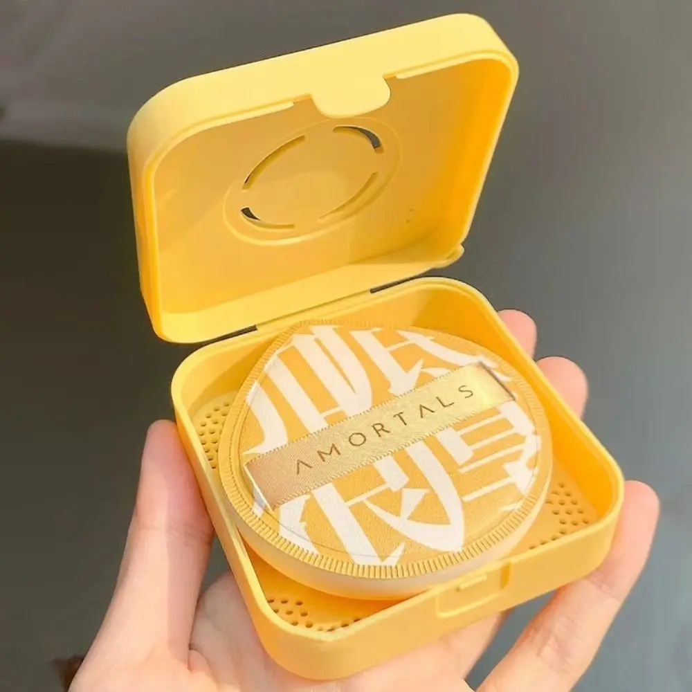 Mini scatola di immagazzinaggio portatile per soffio di cipria Scatola vuota traspirante per pori multipli Scatola per soffio di cipria grande antipolvere per uso domestico da viaggio