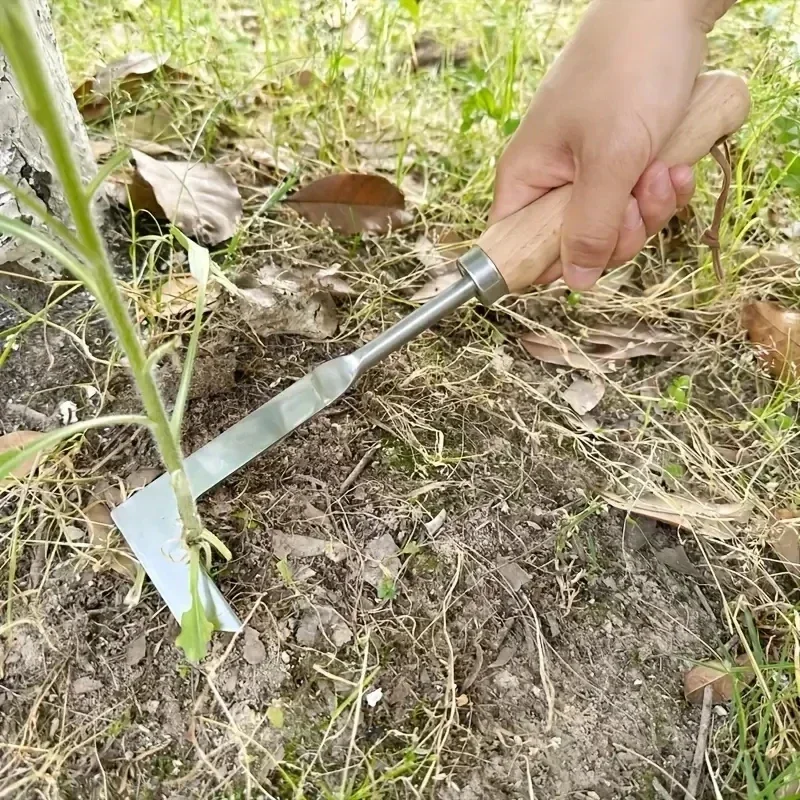Manuelles Unkrautmaschinen-Set: Maaier Sichel + Straßenriss-Unkrautwerkzeug + Garten-Handschaufel – robuster Kohlenstoffstahl für den Außenbereich und – Detail 2
