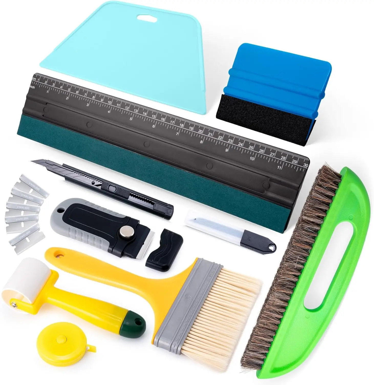 

Complete Wallpaper Application Kit with Squeegee, Roller, and Brushes for Easy Peel & Stick Installation