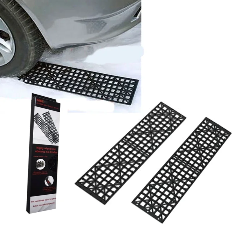 

Off-Road Anti-skid Chain Traction Boards 1 Pair Recovery Track Mat for Car Truck Tire Traction Sand Mud Snow Ladder Ramp