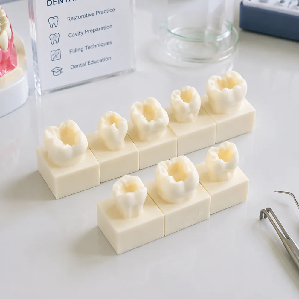 8-piece dental resin model with holes for filling practice (bionic tooth restoration training block for dental students)