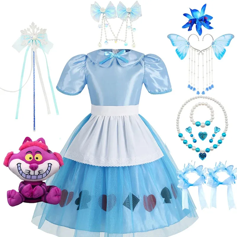 

XT8Alice in Wonderland Girls Alice Costume Halllween Fantasy Cosplay Outfits Kids Luxury Princess Fairy Role PlayinXT6@!