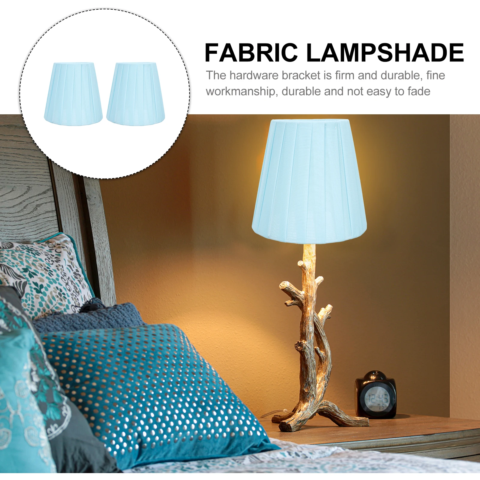 

2Pcs Cloth Art Lampshade Premium Fabric Table Light Cover Stylish Home Decor Romantic Atmosphere Gift Table Lamp Cover