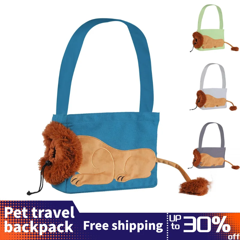 

Pet Carriers Lion Design Portable Breathable Bag Cat Dog Carrier Bags Outgoing Travel Pets Handbag Pet Shoulder Carrying Bags