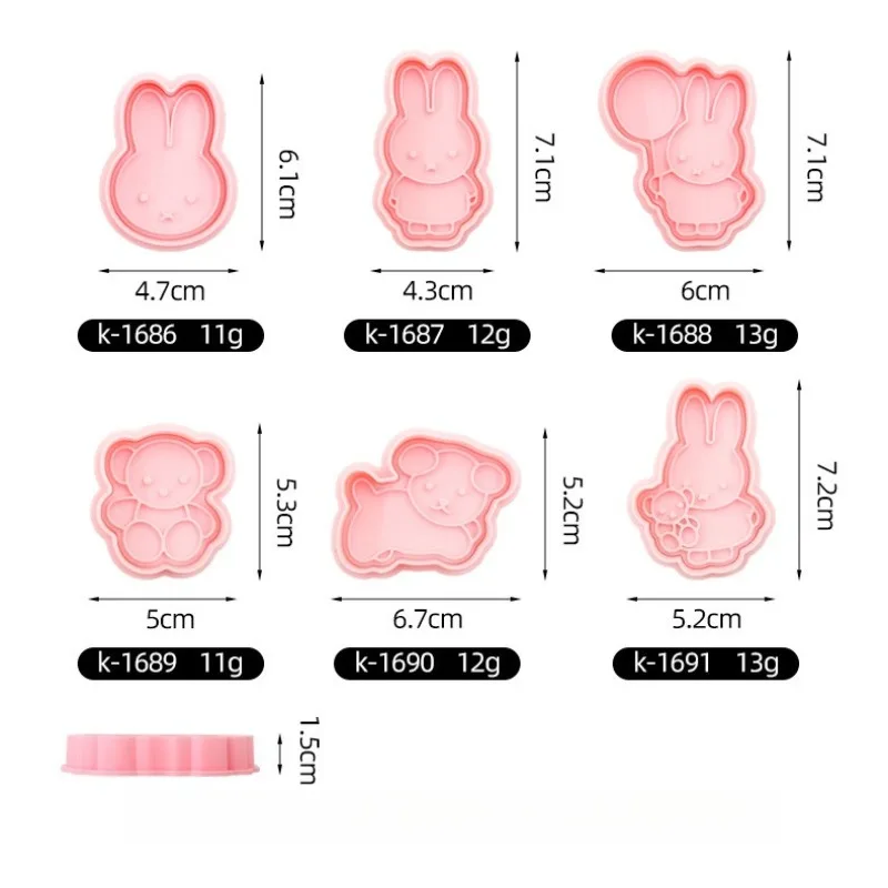 Miffy Series Cartoon Cookie Mold Cute DIY Simulation Biscuit Printing Mold Non Stick Easy to Use Creative Kitchen Baking Tool view 6