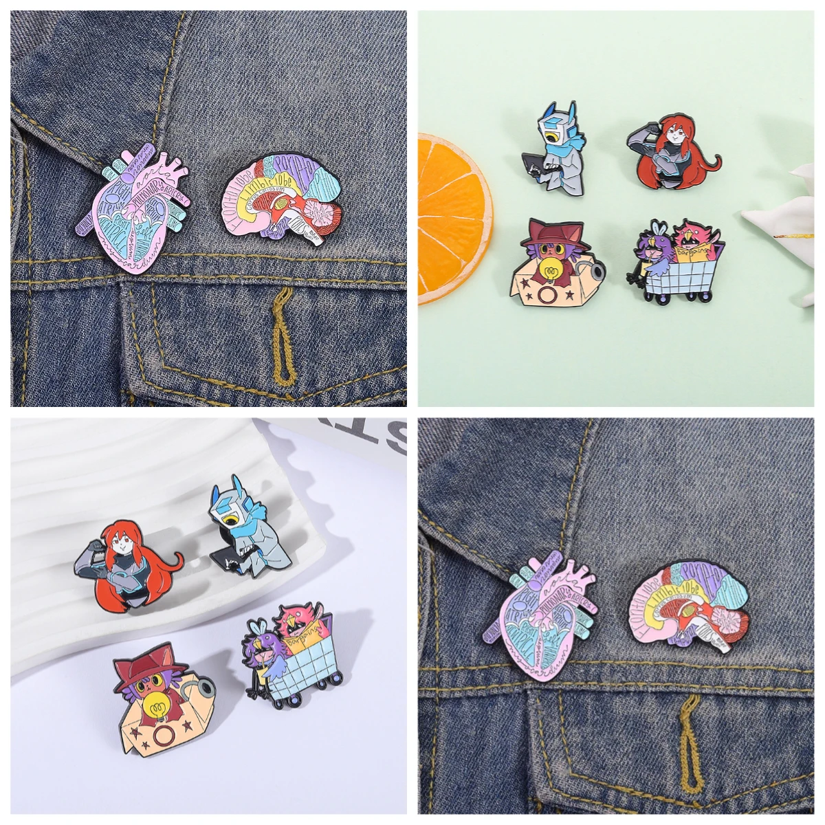Enamel Pin Creative Brain Organ Broches Cartoon Metal Badges Clothing Packaging Accessories Pendants Medals Pins for Backpacks