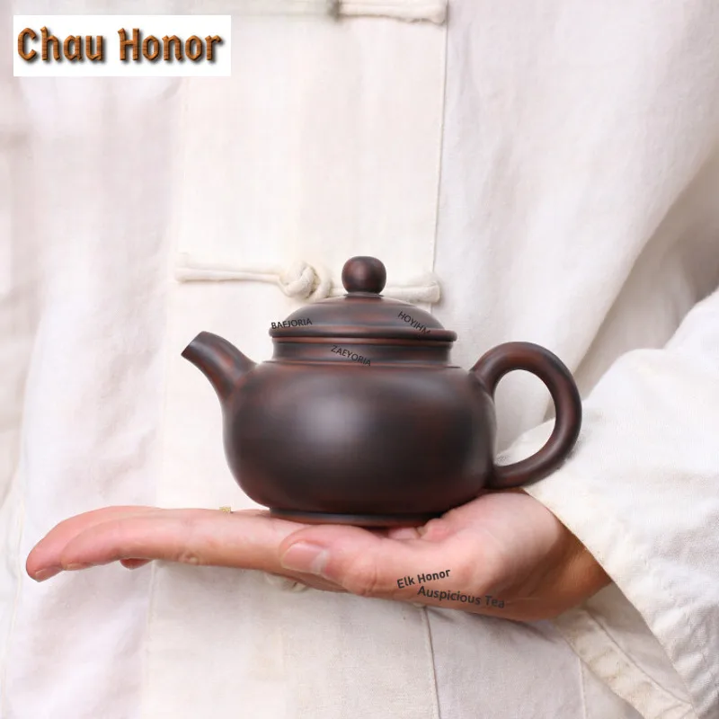 220ml Retro Qinzhou Nixing Pottery Teapots Handmade Antique Pot Raw Ore Mud Kettle With Filter Chinese Tea Set Accessories Gift