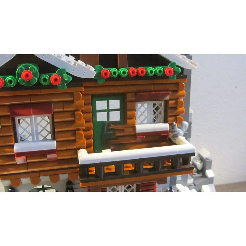 المنتجات الموسمية Moc قوالب بناء وحدات جبال الألب لودج نموذج التكنولوجيا كتل عيد الميلاد لتقوم بها بنفسك لعبة هدايا البناء