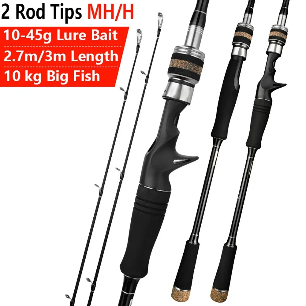 

MH H 2 Rod Tips,Super Hard Carbon Fiber Lure Rod,2.7m 3m,Spinning / Casting,Distance Throwing,Carp Trout Predator Fishing Rod