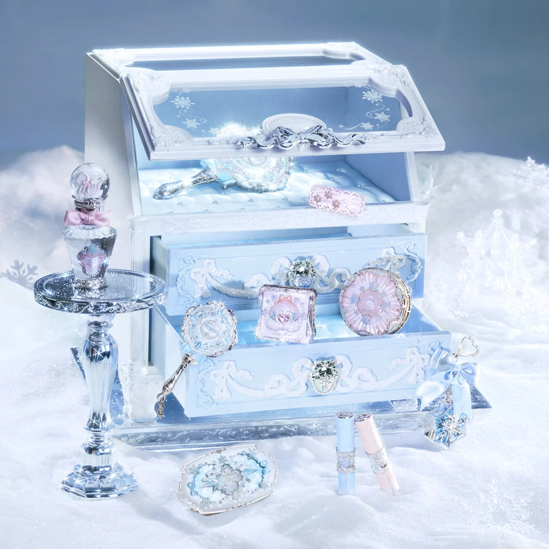 Flower Knows Snow Ballet Empty Large Gift Box Makeup Storage Case Cosmetic Organizer Luxury Balletcore Display Box