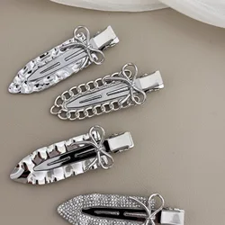 Silver Color Seamless Hairpins Professional Styling Hairdressing Makeup Tools Hair Clips For Women Girls Bow Hair Clips Headwear