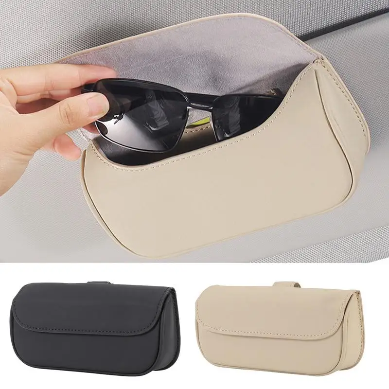 Car Visor Sunglasses Holder Portable Eyeglasses Organizer Box Car Visor Organizer Magnetic Closure Sun Visor Sunglasses Holder