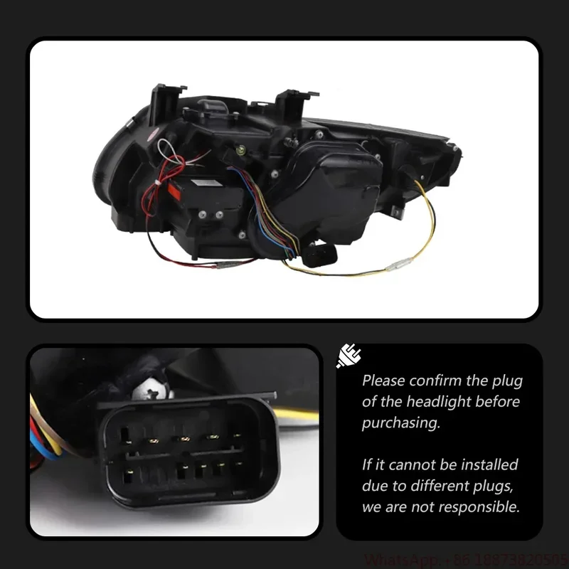 Upgraded Led Headlamp For Bmw 3 Series E92 E93 2005-2013 330I 335I DRL Turn Signal Angel Eye Projector Lens