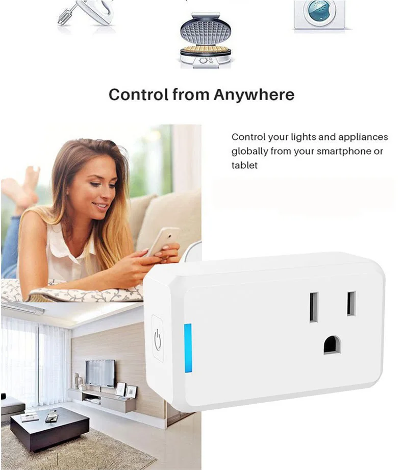 TUYA ZigBee US Smart Plug, Compatible with Apple HomeKit, Phone Remote Control Switch, Voice Control Siri Alexa Google Home