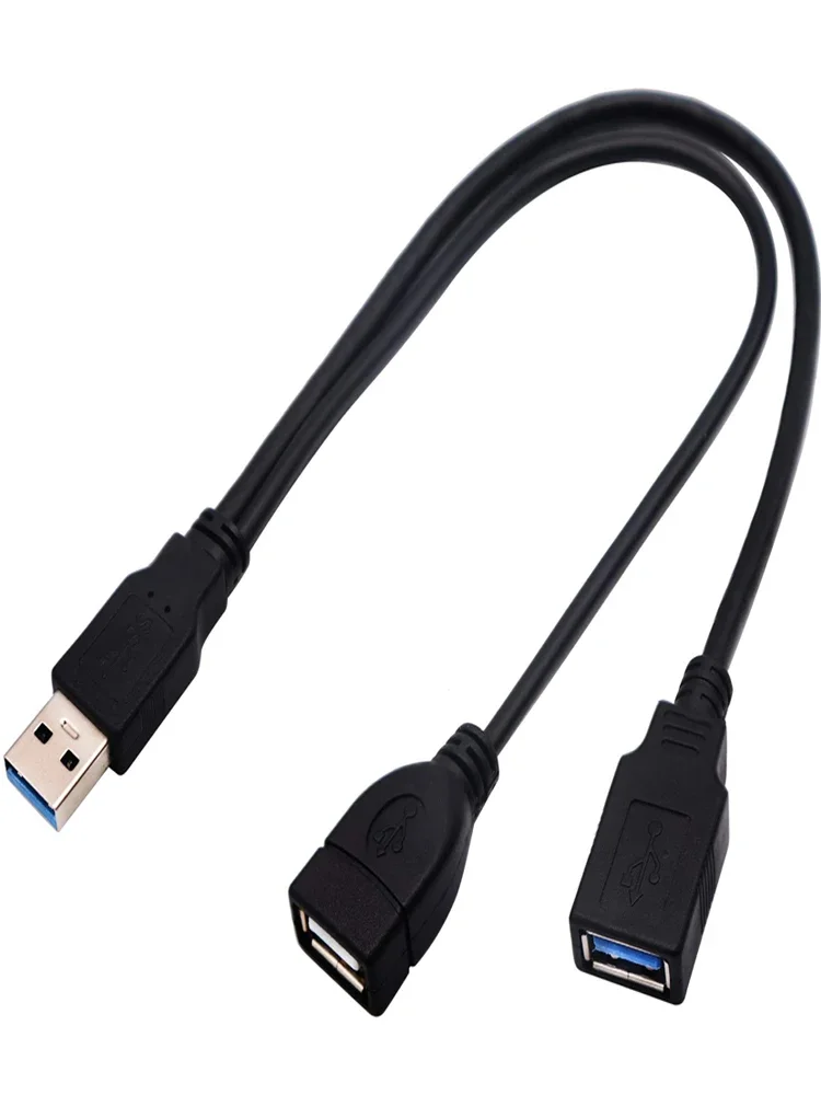 30cm Rozgałęźnik USB 3.0A Y Kabel USB3.0 A męski na podwójny USB 3.0 A żeński USB 2.0 A żeński Dodatkowe zasilanie Ładowanie Transfer danych Podwójny — zdjęcie produktu 7