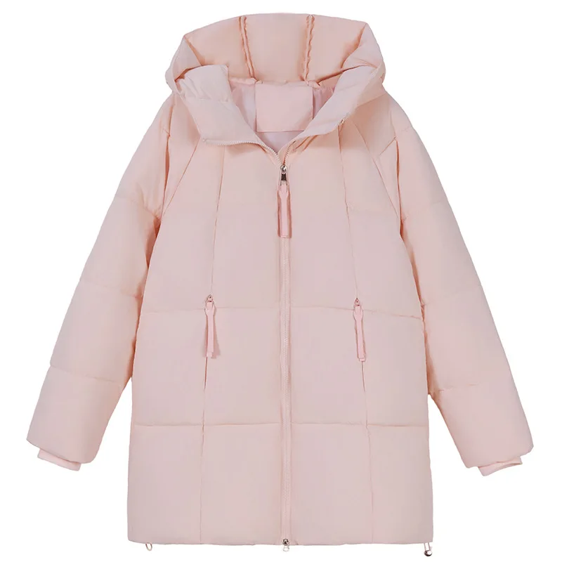 Piumino in cotone medio-lungo per abbigliamento invernale da donna, versione coreana 2025 con sbuffi nuvolosi taglie forti