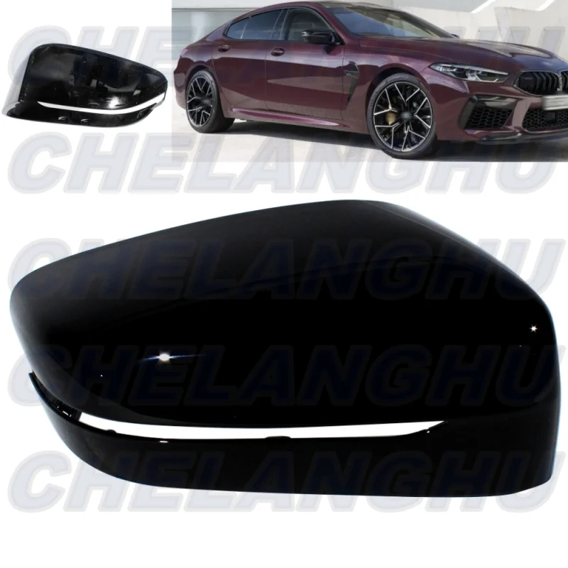 For BMW G14 840i G15 G16 F91 F92 F93 M8 2018 2019 Right Side Black Painted Mirror Cover Cap Housing with turn signal Hole