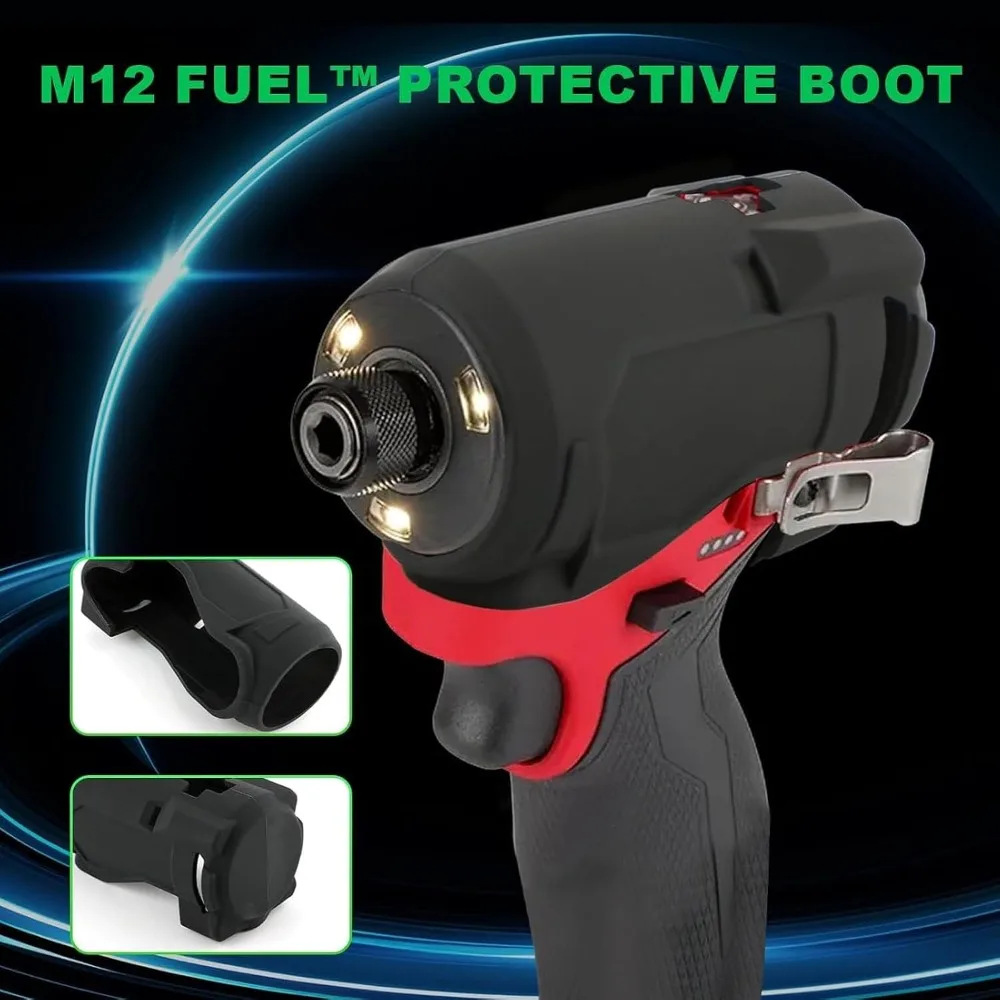 Flexible Rubber Protective Boot Cover Form-Fitting Design Tool Guard Function Hex Impact Wrench Boot Secure Fit Black Color