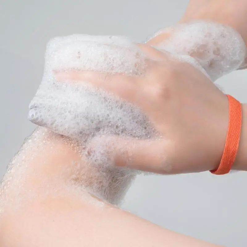 ตาข่ายล้างตัวแบบฟอง 1 ชิ้น แบบสองด้าน รูปทรงสี่เหลี่ยม/วงรี ถุงสบู่ขัดผิว ฟองน้ำขัดตัว ตาข่ายใส่สบู่ในห้องน้ำ