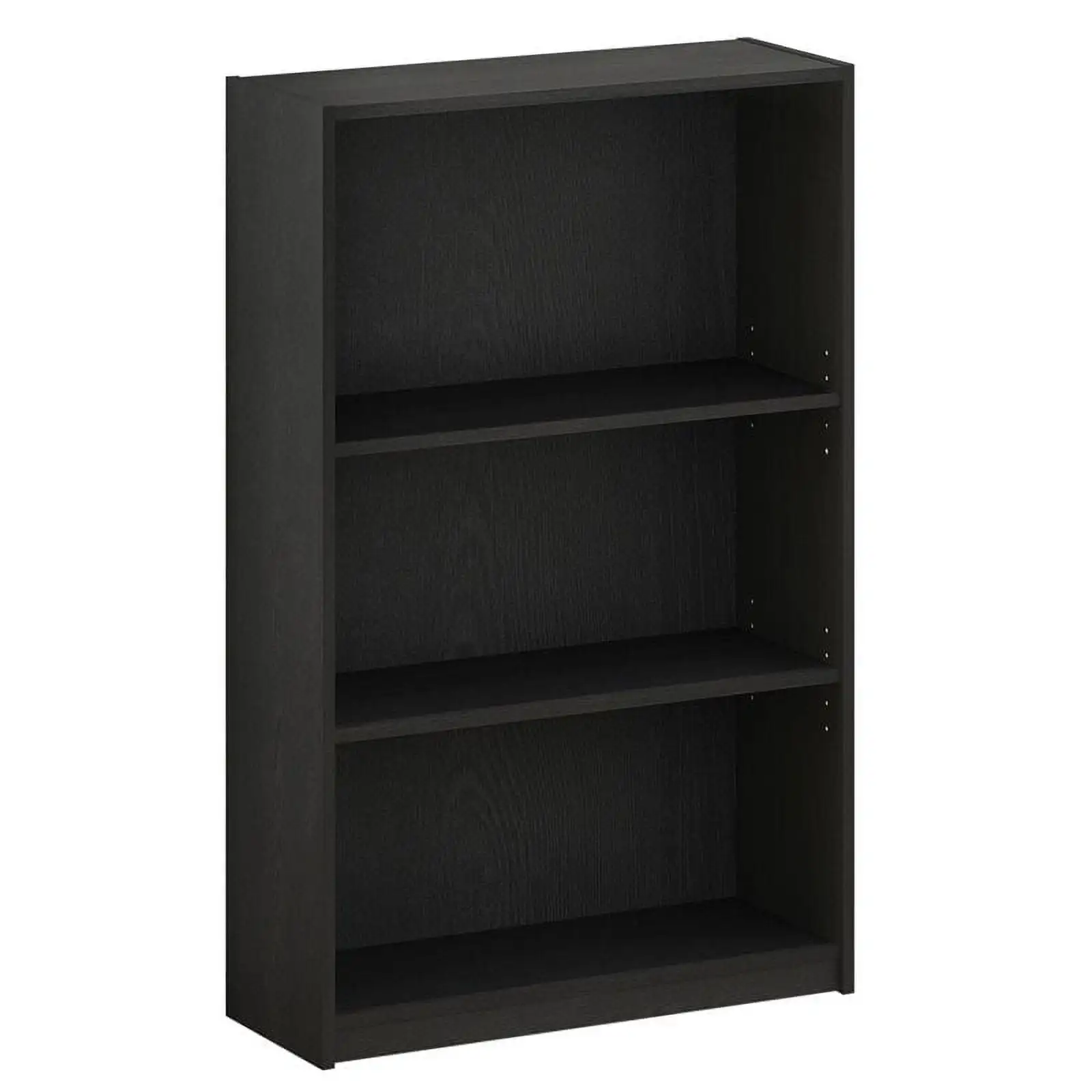 

JAYA Wood Simple Home 3-Tier Adjustable Shelf Bookcase in Black