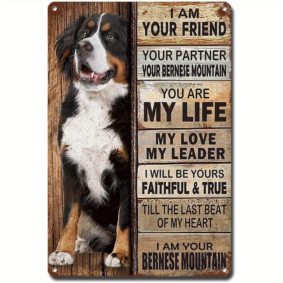 [Vintage Dog Sign] Vintage Metal Bernese Mountain Sign | , Easy-to-Hang Iron Plaque for Home Bar and Party Decor
