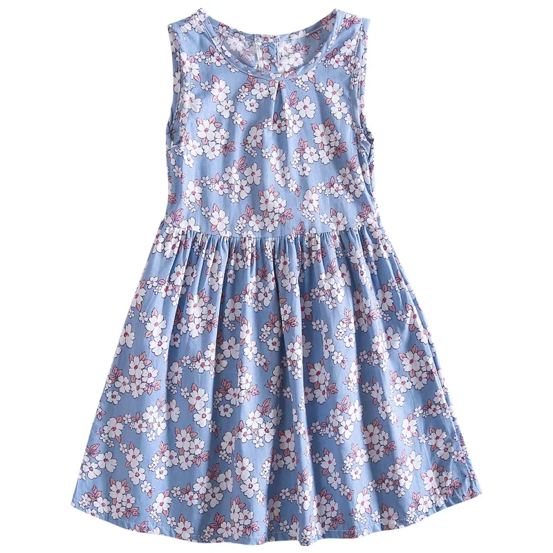 2-10Y Baby Girls Sleeveless Floral Dress Summer New Kids Princess Dress Children Birthday Party Ball Pageant Dresses for Girls