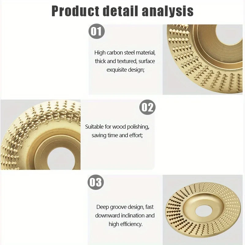 1/3 buah roda pemoles ukiran kayu, alat pembentuk kayu cakram pengamplasan serbaguna diameter dalam 16mm